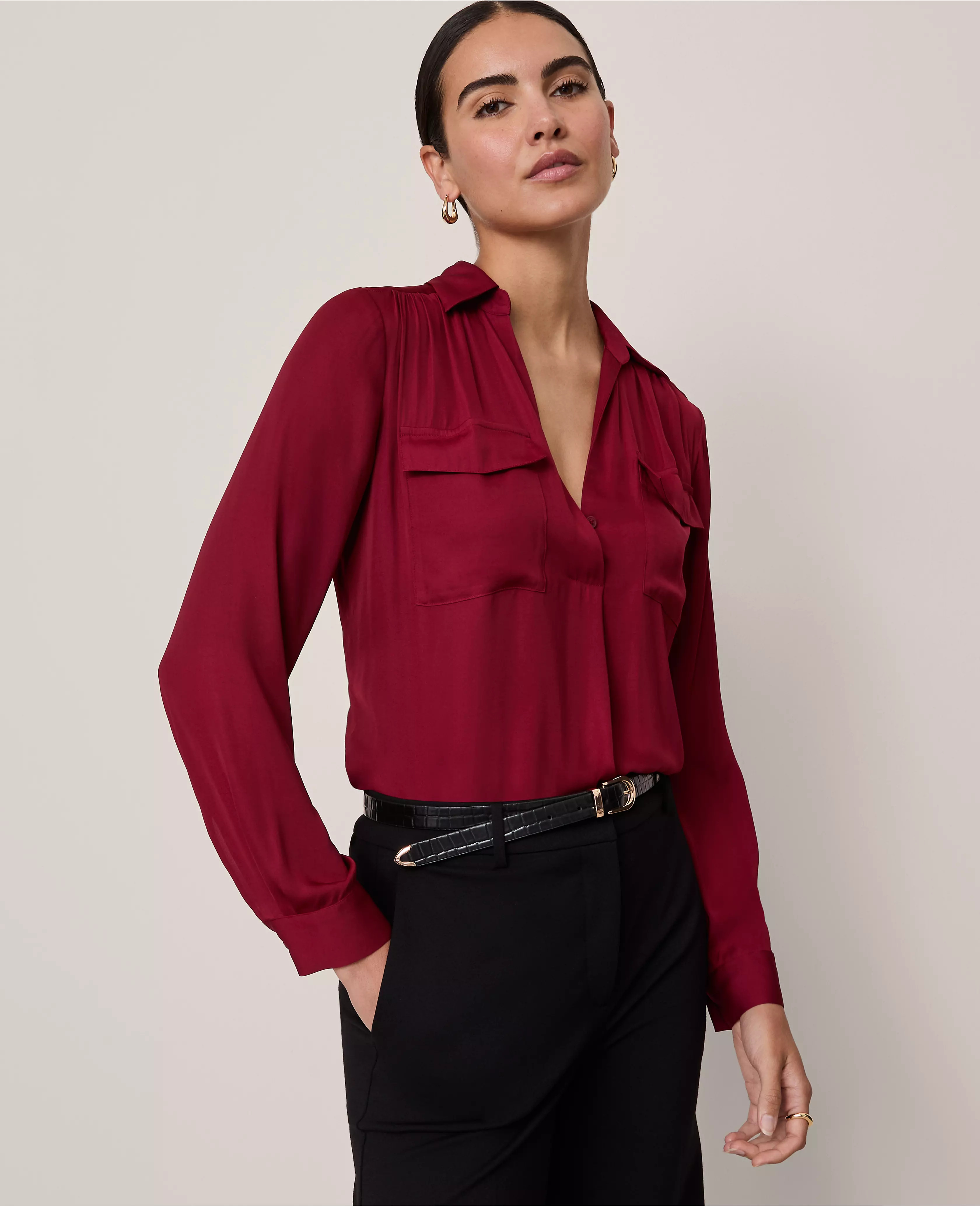 Soft Drapey Camp Shirt | Ann Taylor