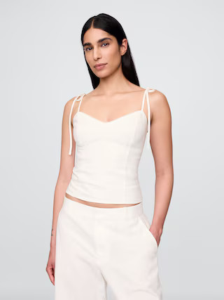 Linen-Blend Tie-Strap Cami | Gap (US)
