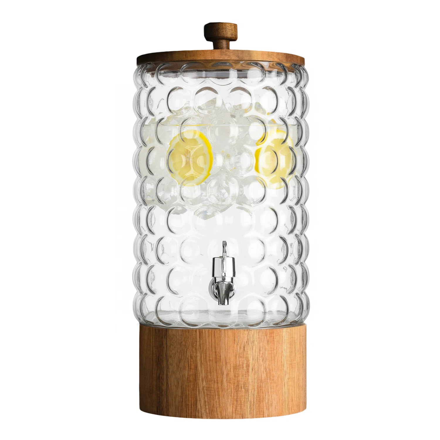 Palermo Beverage Dispenser With Wooden Lid & Base 2 Gal | Wayfair North America