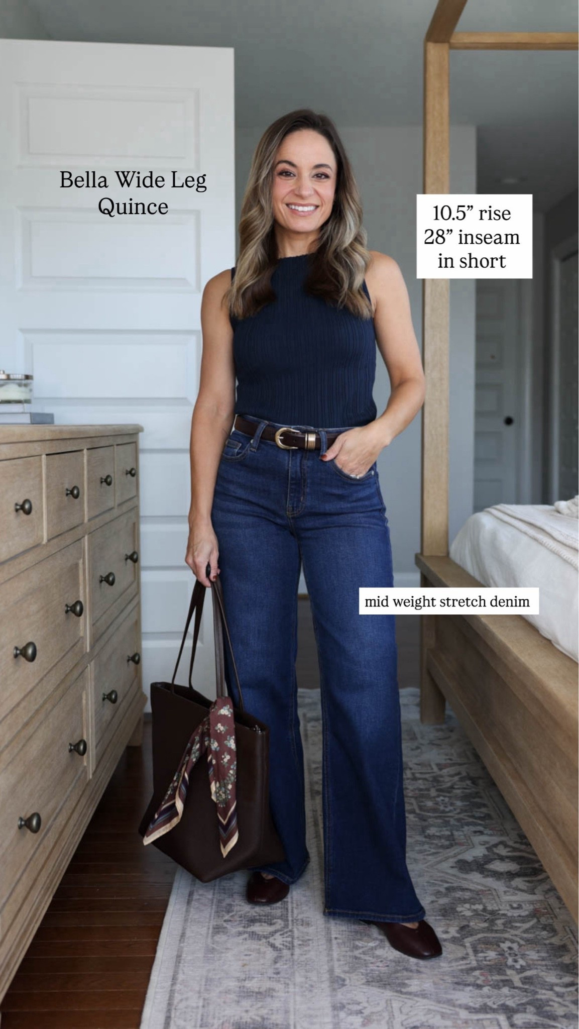 I share a lot of petite jeans but these are my personal top five for fall and winter. 

Quince Bella Wide: 24 short / 10” (avg 10.5”) rise / 28” inseam 

Sleeveless navy top: xs 

My perfect jeans are slim wide or relaxed straight. A high rise 10-10.5” and a full length 27.5-28” inseam. I know there are lots of different preferences and needs so send them my way and I will round up some top picks for the requests I receive as well.

#LTKPetite