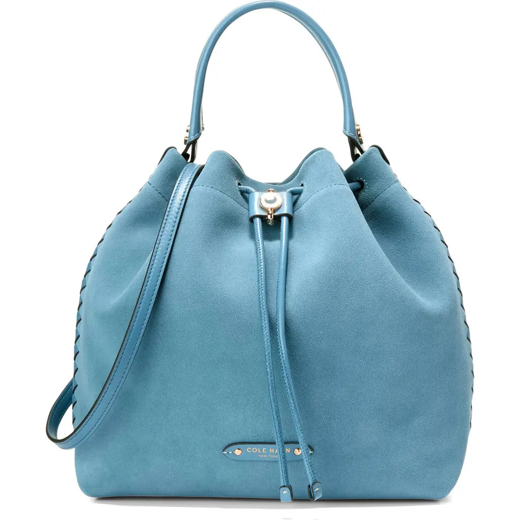 Cole Haan Isabella Bucket Bag in Provincial Blue Suede at Nordstrom | Nordstrom