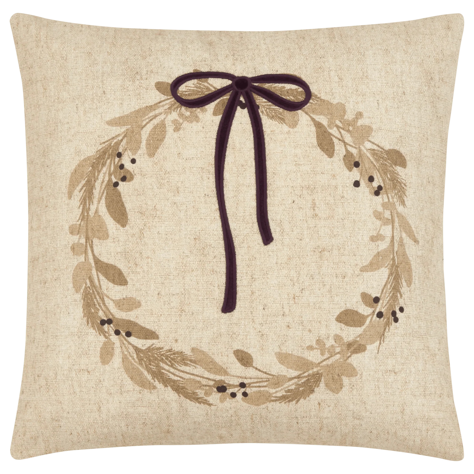 Riviera Embroidered Bow Decorative Pillow | Bouclair