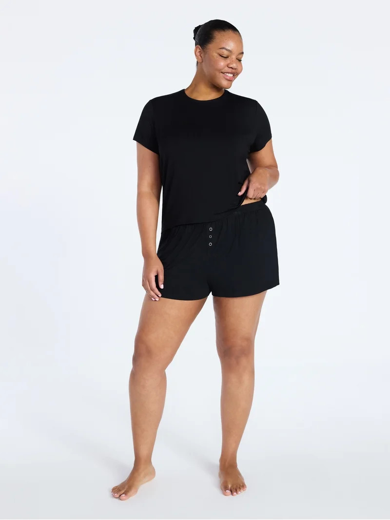 Joyspun Women’s Sleepwear Modal Pajama Shorty Shorts, 2.5'' Inseam, Sizes S-3X | Walmart (US)