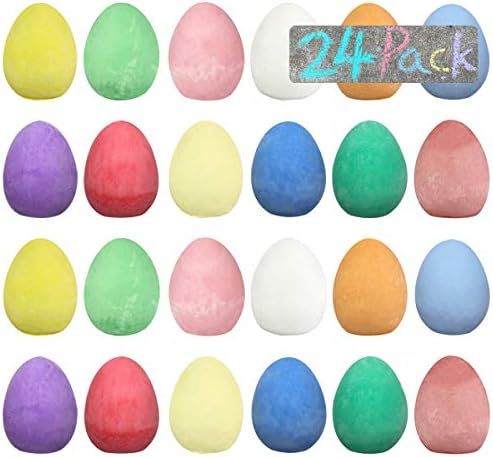 Jofan 24 Pack Easter Sidewalk Chalk Eggs for Kids Boys Girls Toddlers Easter Basket Stuffers Gifts F | Amazon (US)