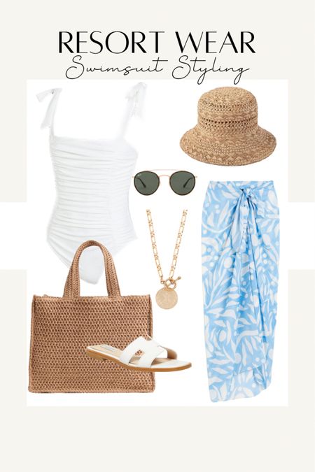 White One Piece Swimsuit Not See Thru Ruching Mim Friendly Beach Outfit Idea 

#LTKswim #LTKtravel