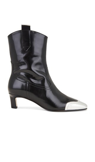 Hudson Shimmer Bicolor Leather Ankle Boots in Black & Silver | Revolve Clothing (Global)