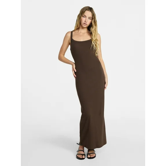 No Boundaries Long Scoop Neck Maxi Dress, Women’s Sizes XXS-XXL | Walmart (US)