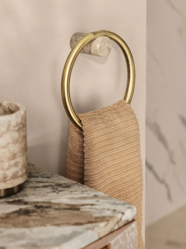 Gold Marble Gold Marble N. Premium Large Towel Rail Ring | Next US