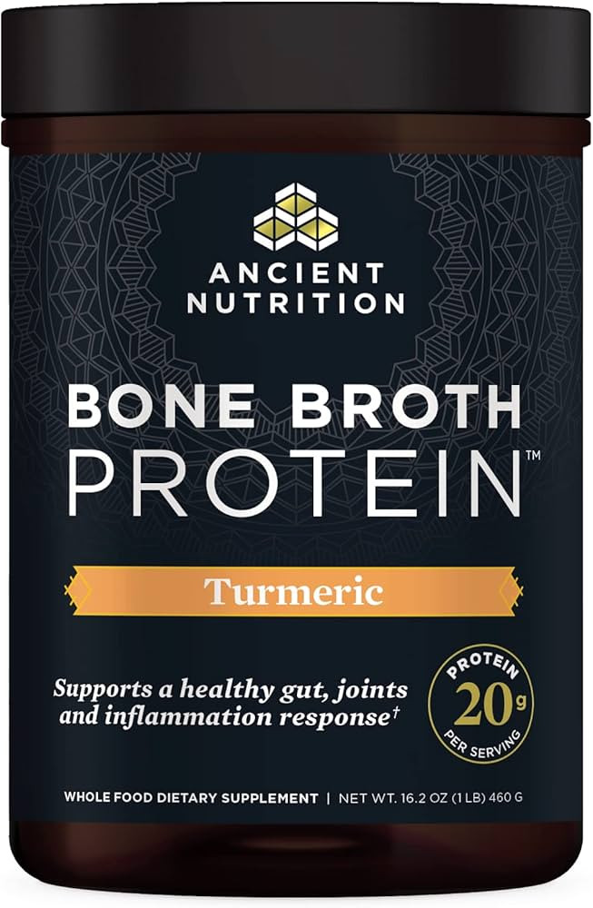 Ancient Nutrition Protein Powder Made from Real Bone Broth, Turmeric, 20g Protein Per Serving, 20... | Amazon (US)