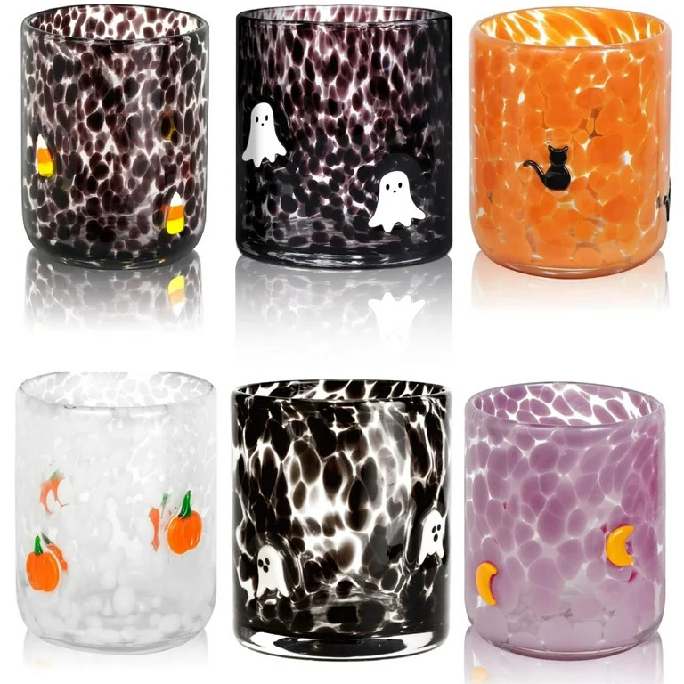 RQYQTE 2 Pcs Halloween Icon Juice Glasses, 14oz Icon Stemless Drinking Glasses Set, Ideal for Gif... | Walmart (US)