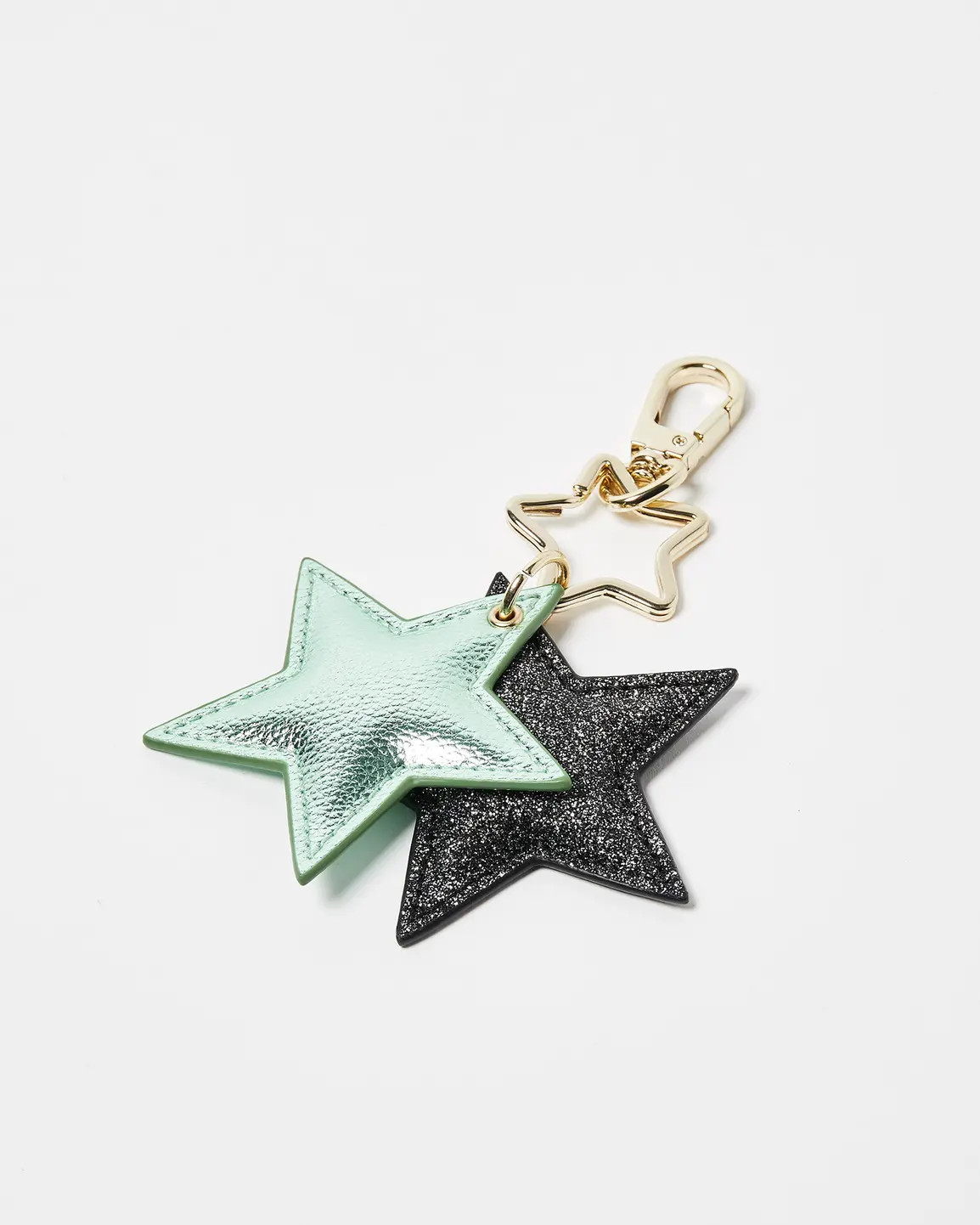 Mint Green & Silver Metallic Star Keyring | Oliver Bonas | Oliver Bonas (Global)