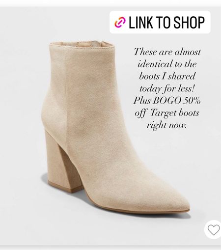 Buy one get one 50% off target boots! These are a great match the Marc Fisher boots I shared today. 

#LTKshoecrush #LTKsalealert #LTKstyletip