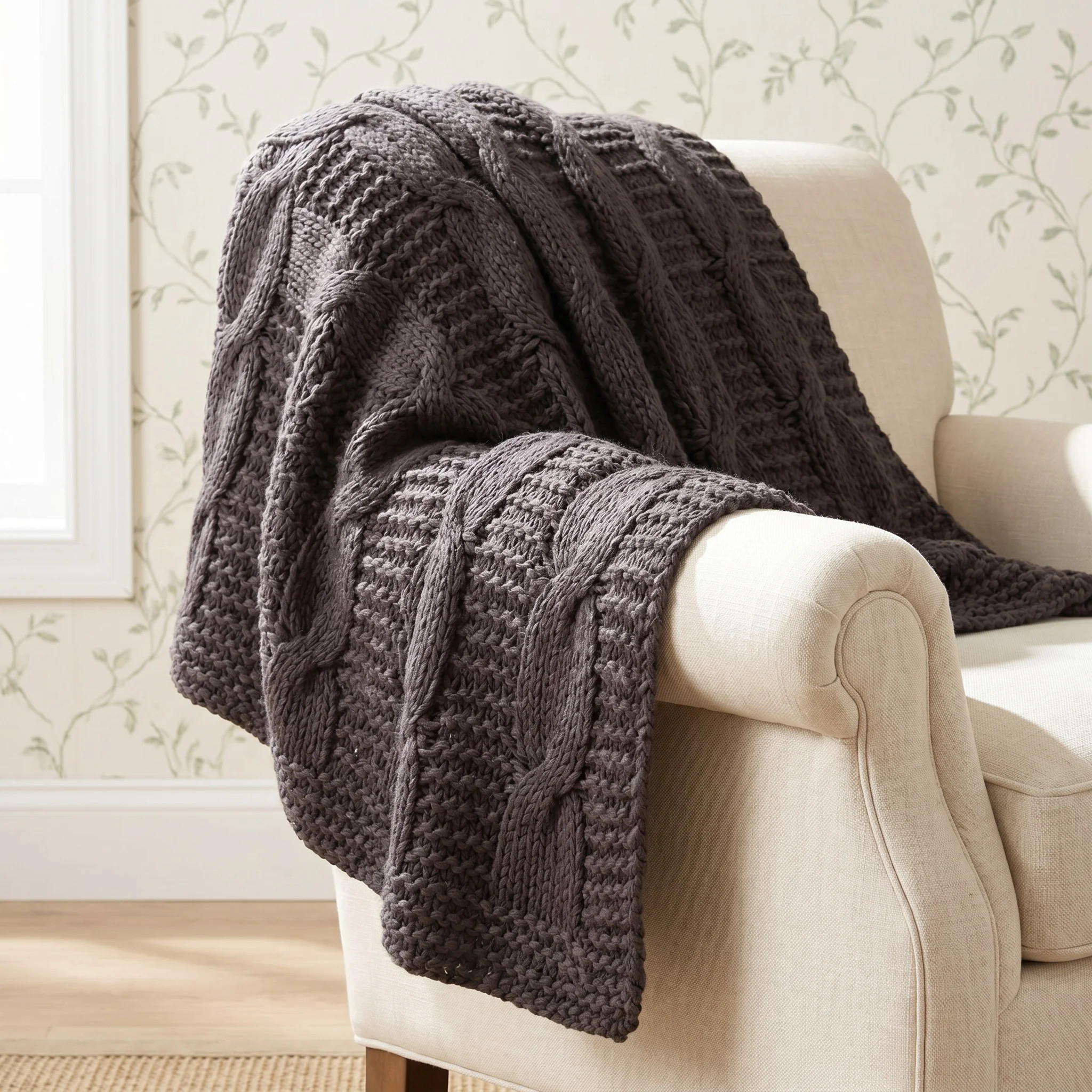Wildomar Cable Cotton Throw | Wayfair North America