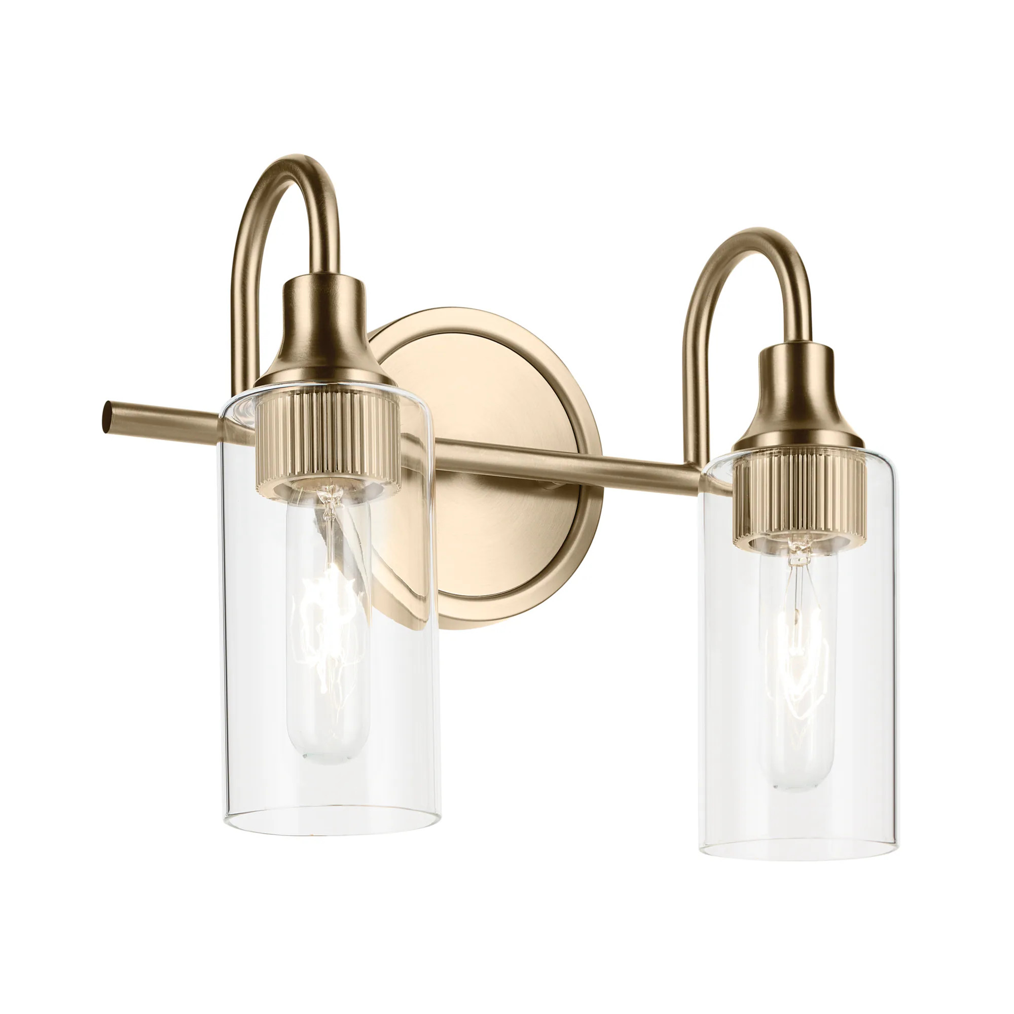 Kichler Kavi 12.5-in 2 Light Bronze Modern/contemporary Bathroom Vanity light one_size | 55210CPZ | Lowe's