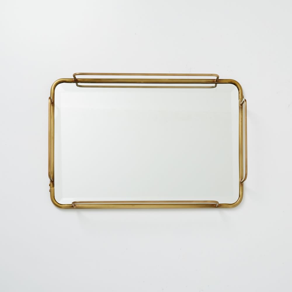 Fishs Eddy Gilded Cafe Mirror Tray - Brass | West Elm (US)
