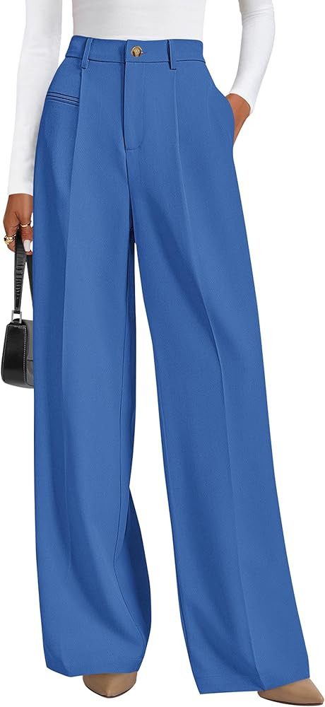 PRETTYGARDEN Womens Wide Leg Dress Pants 2026 Business Casual Flowy Work Palazzo Pants High Waist... | Amazon (US)
