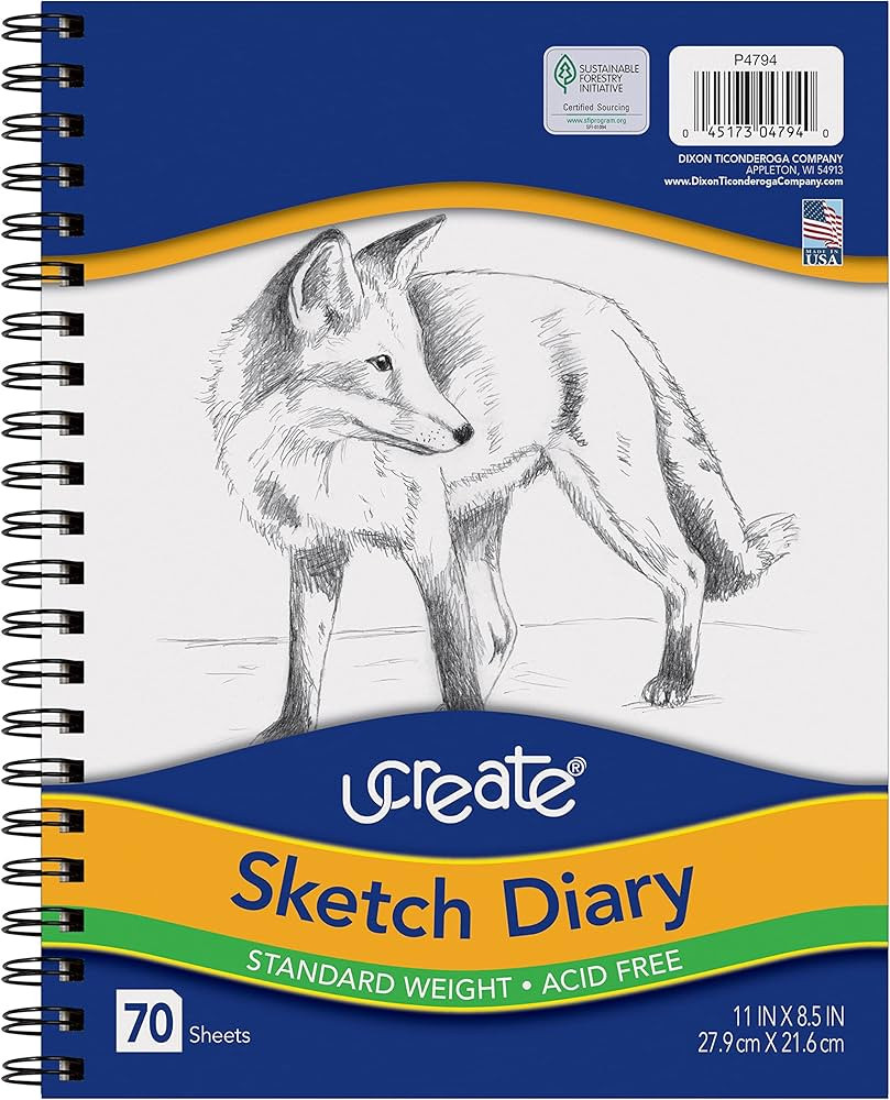 UCreate Sketch Diary P4794, 11" x 8 1/2", 70 Sheets | Amazon (US)