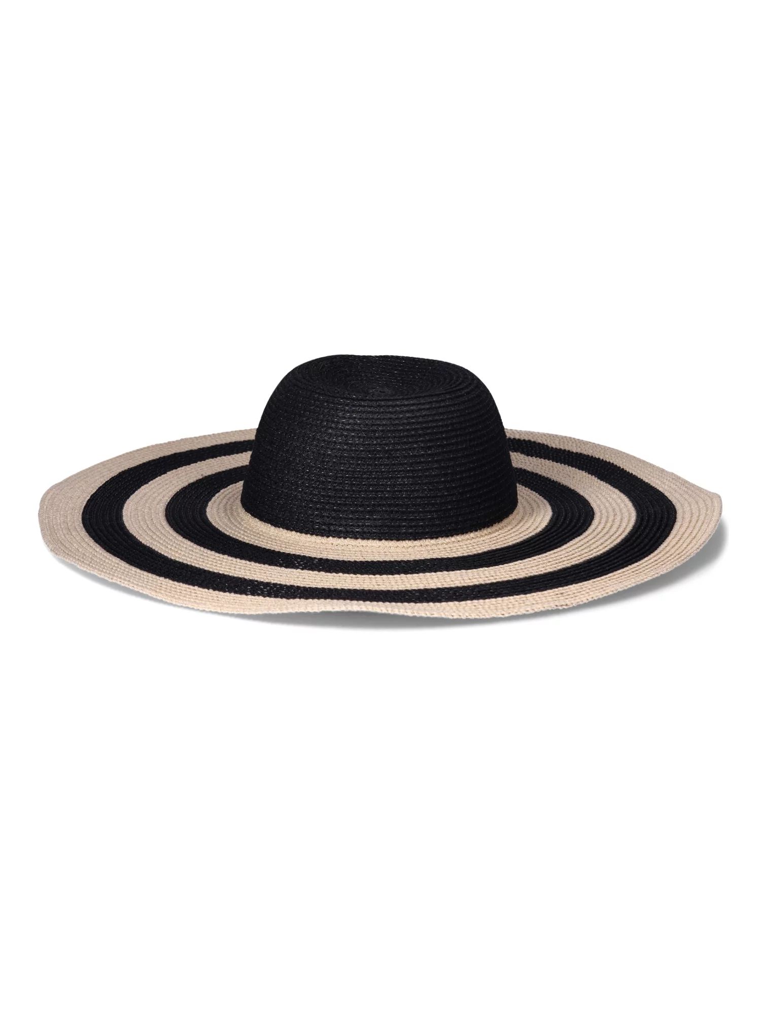 Time and Tru Women's Paper Straw Striped Sun Bucket Hats | Walmart (US)