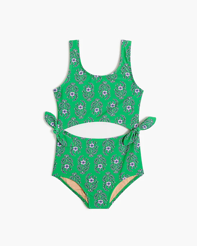 Girls' printed cutout one-piece swimsuit | J.Crew Factory