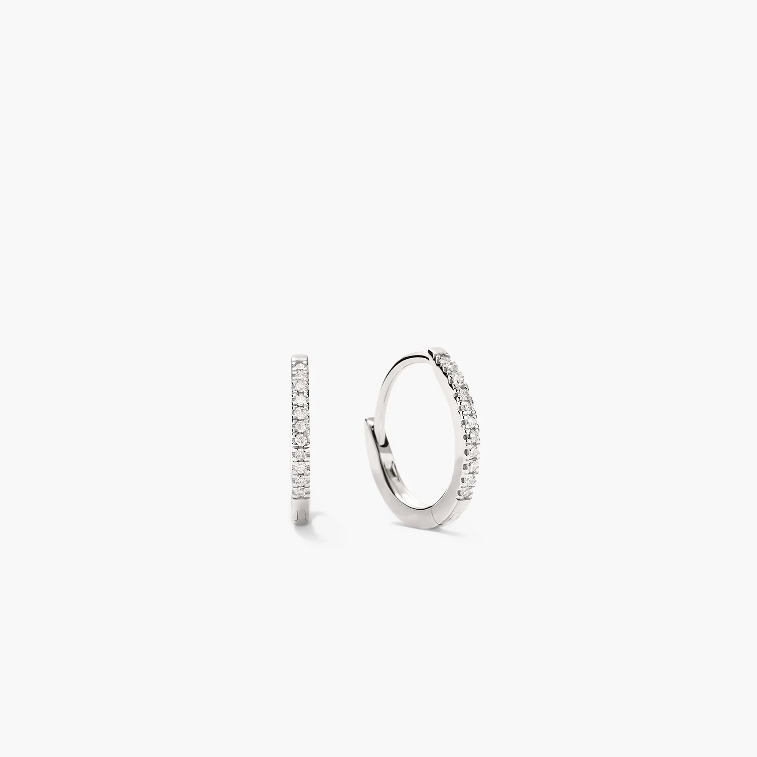 Pavé Diamond Huggie Hoops | Mejuri Fine Crew