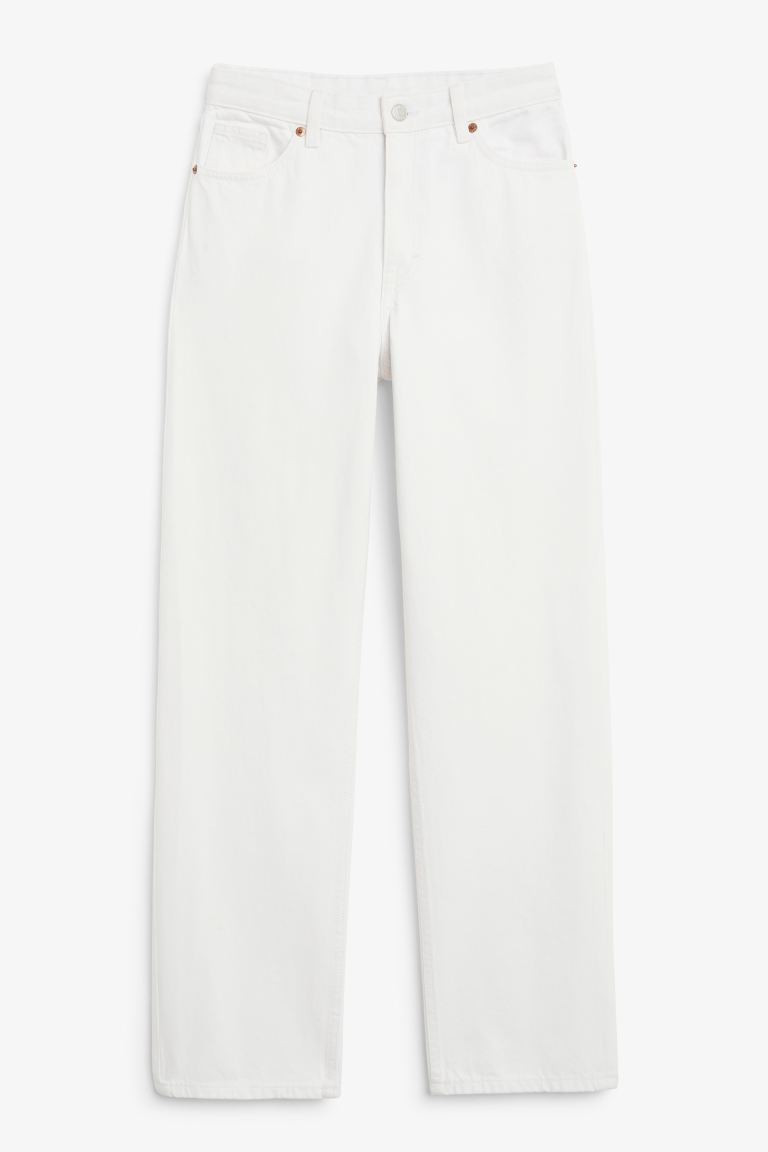 Taiki high waist straight leg jeans - White - Ladies | H&M GB | H&M (UK, MY, IN, SG, PH, TW, HK)