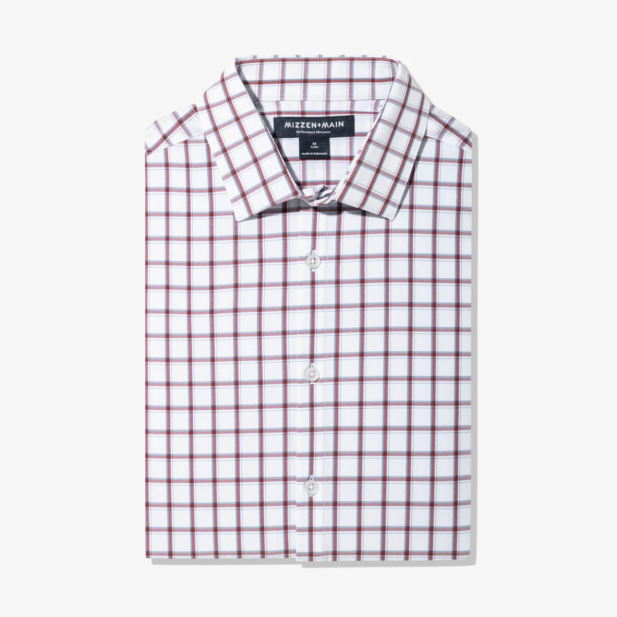 Leeward Dress Shirt - Burgundy Navy Check - Mizzen+Main | Mizzen + Main