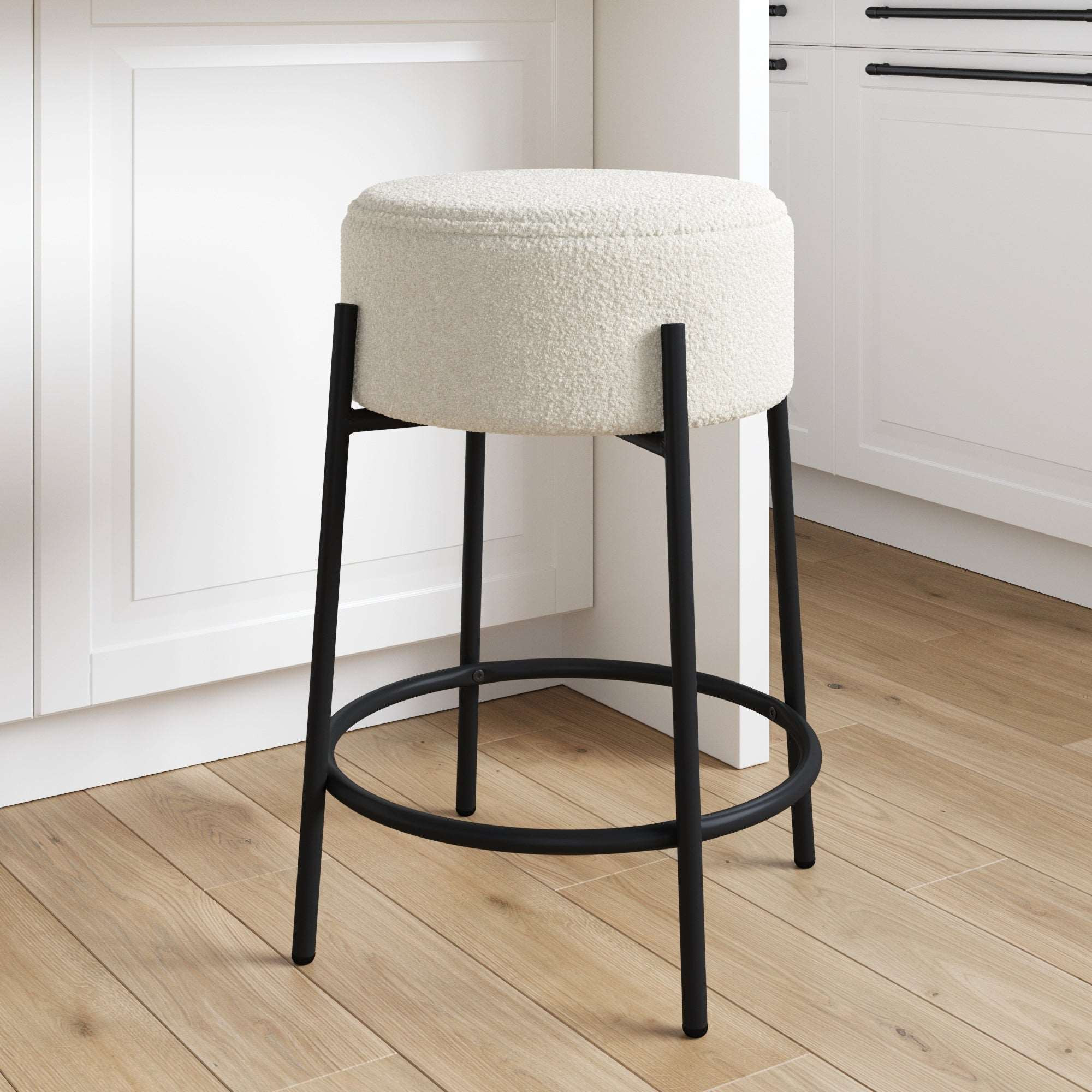 Padded Seat Backless Upholstered Bar Stool | Nathan James