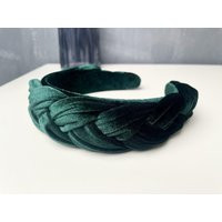Vintage Braided Headband Green Velvet Headbands Women Boho Hair Band Matador Accessory | Etsy (US)