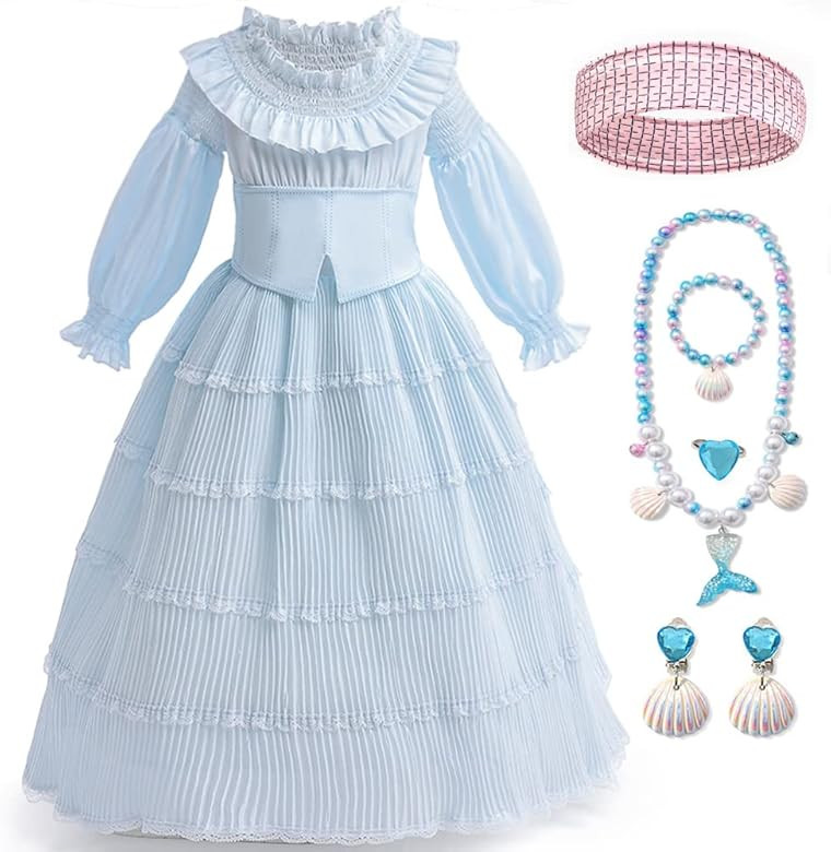 Zalongye The Little Mermaid Dress 2023 Girl Halloween Party Little Mermaid Princess Costume Land ... | Amazon (US)