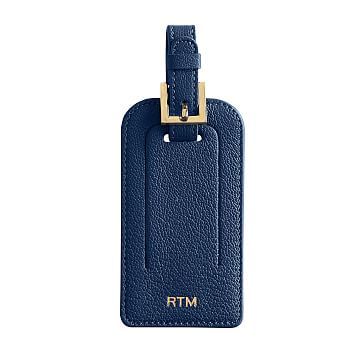 Leather Luggage Tag, Navy | Mark and Graham