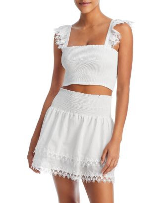Mariel Smocked Top Swim Cover-Up & Belle Smocked Mini Skirt Swim Cover-Up | Bloomingdale's (US)