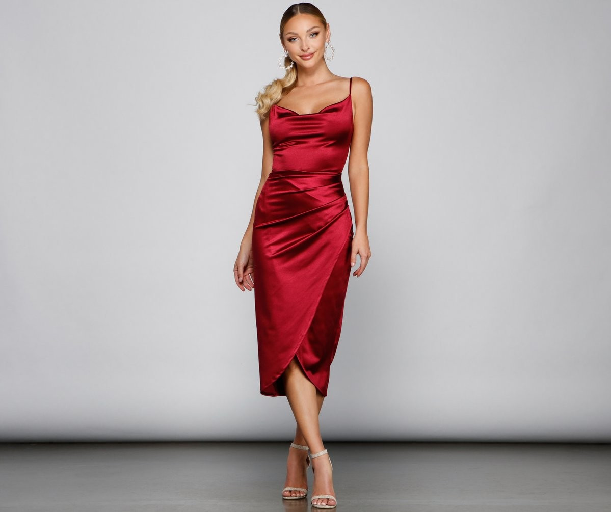 Angelina Sleeveless Wrap-Front Midi Dress | Windsor Stores
