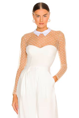 Collared Bodysuit With Dotted Tulle
                    
                    fleur du mal | Revolve Clothing (Global)