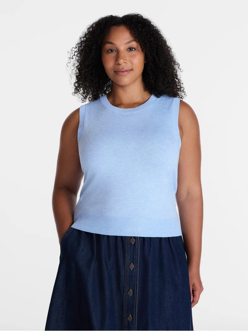 Time and Tru Women's Fine Gauge Sweater Shell, Lightweight, Sizes XS-XXXL | Walmart (US)