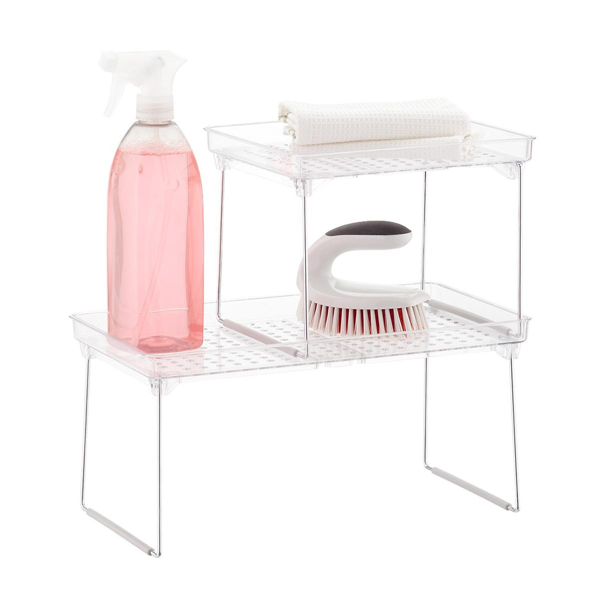 madesmart Small Stacking Cabinet Shelf Clear | The Container Store