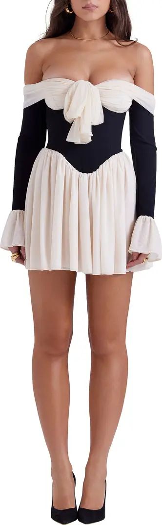 Alana Strapless Long Sleeve Minidress | Nordstrom