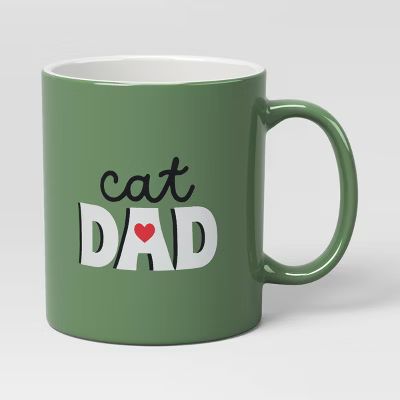 15oz Stoneware Cat Dad Mug Green - Room Essentials™ | Target