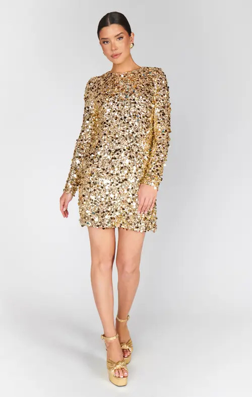 Show Me Your Mumu Maddison Mini Dress in Gold Metallic Sequins at Nordstrom, Size Small | Nordstrom