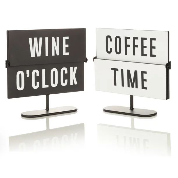 Mainstays Black & White Metal Wine and Coffee Tabletop Flip Sign, 7.9" x 8.5" | Walmart (US)