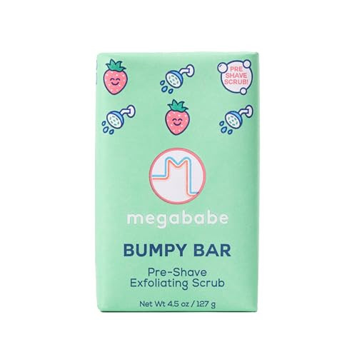 Megababe Bumpy Bar | Pre-Shave Exfoliating Scrub | with Shea Butter, Strawberry Fruit Extract & Ceramides | 4.5 oz | Amazon (US)