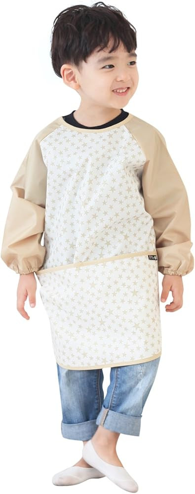 Plie Kids Waterproof Art Smock \u2013 Long Sleeve Apron for Painting, Baking, Sensory Play (Ages ... | Amazon (US)