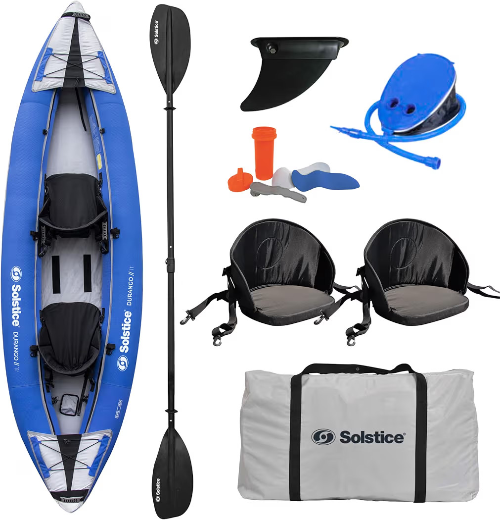 SOLSTICE Inflatable Kayak Boat – Durable, Portable & Adventure-Ready, Heavy Duty PVC – Adjust... | Amazon (US)