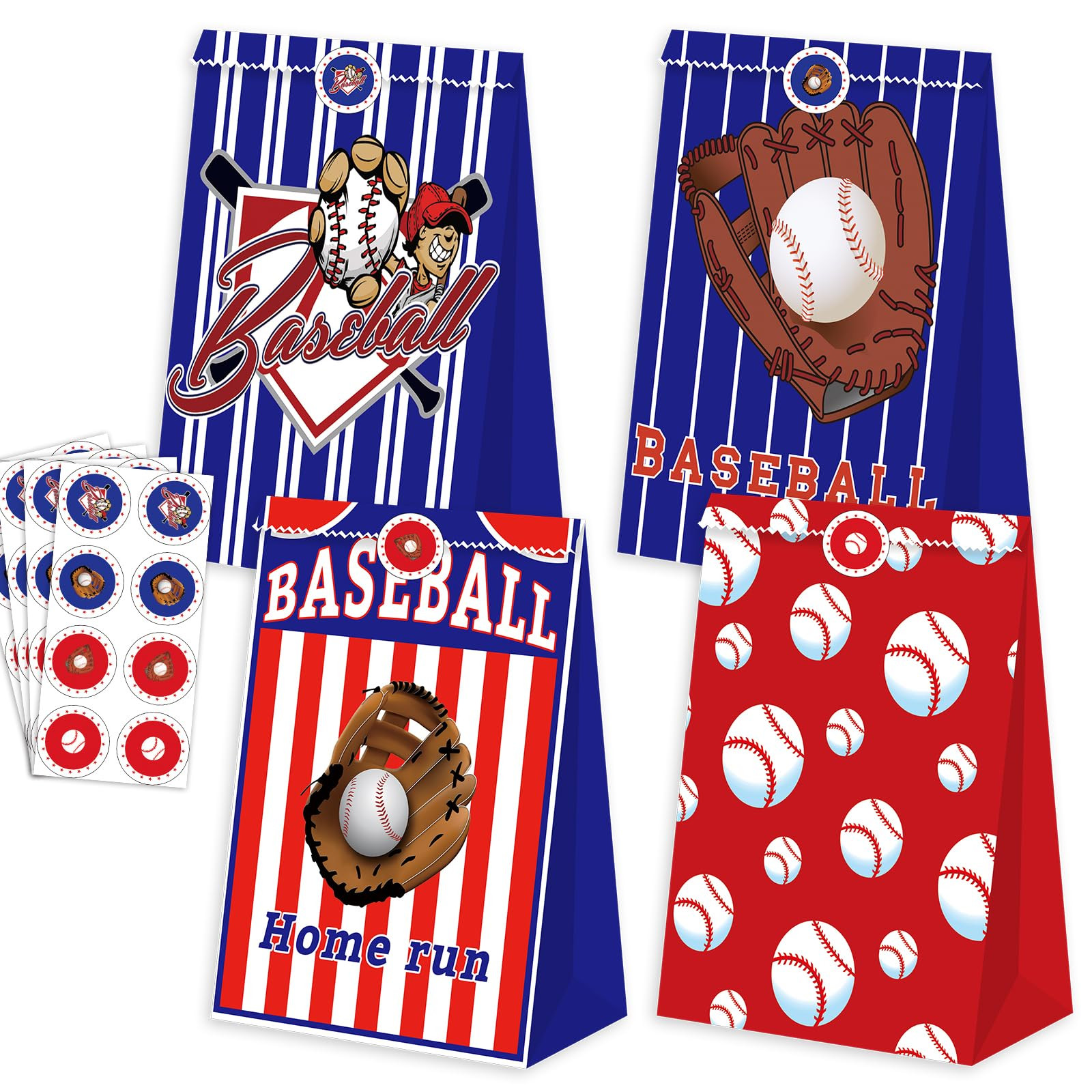 Baseball Party Bags - 24 Treat Bags for Kids' Snacks and Candy | Amazon (US)