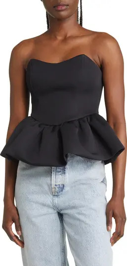 Strapless Peplum Scuba Top | Nordstrom