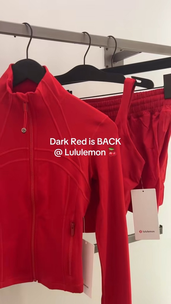 Lululemon Dark Red is HERE! Back just in time for the 4th 💫🍒 The iconic shade of Lululemon Red— get yours here as it’s going fast fast fast #lululemon #definejacket 

#LTKSeasonal #LTKStyleTip #LTKActive