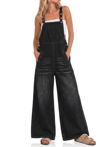 Cicy Bell Womens Bib Denim Overalls Adjustable Straps Flared Jean Jumpsuit | Amazon (US)
