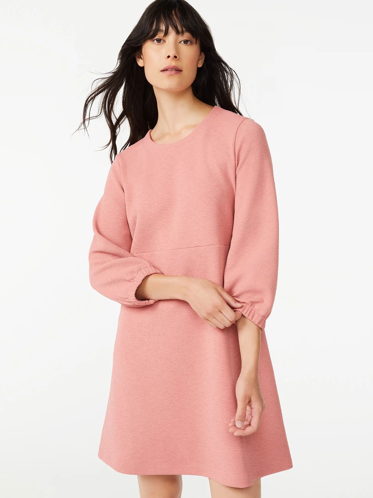 Free Assembly Women's Crewneck Swing Dress - Walmart.com | Walmart (US)