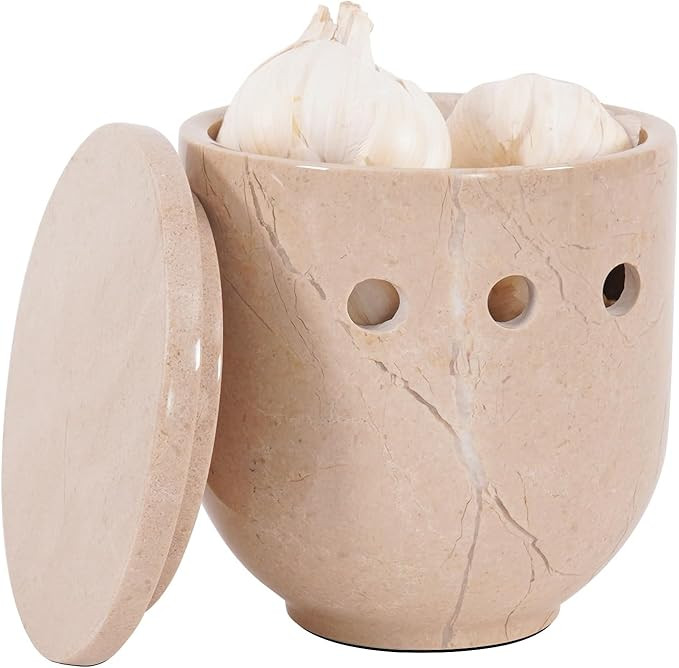Radicaln Marble Garlic Keeper Verona 4.5" Inches Handmade Garlic Holder Countertop Ideal Garlic S... | Amazon (US)