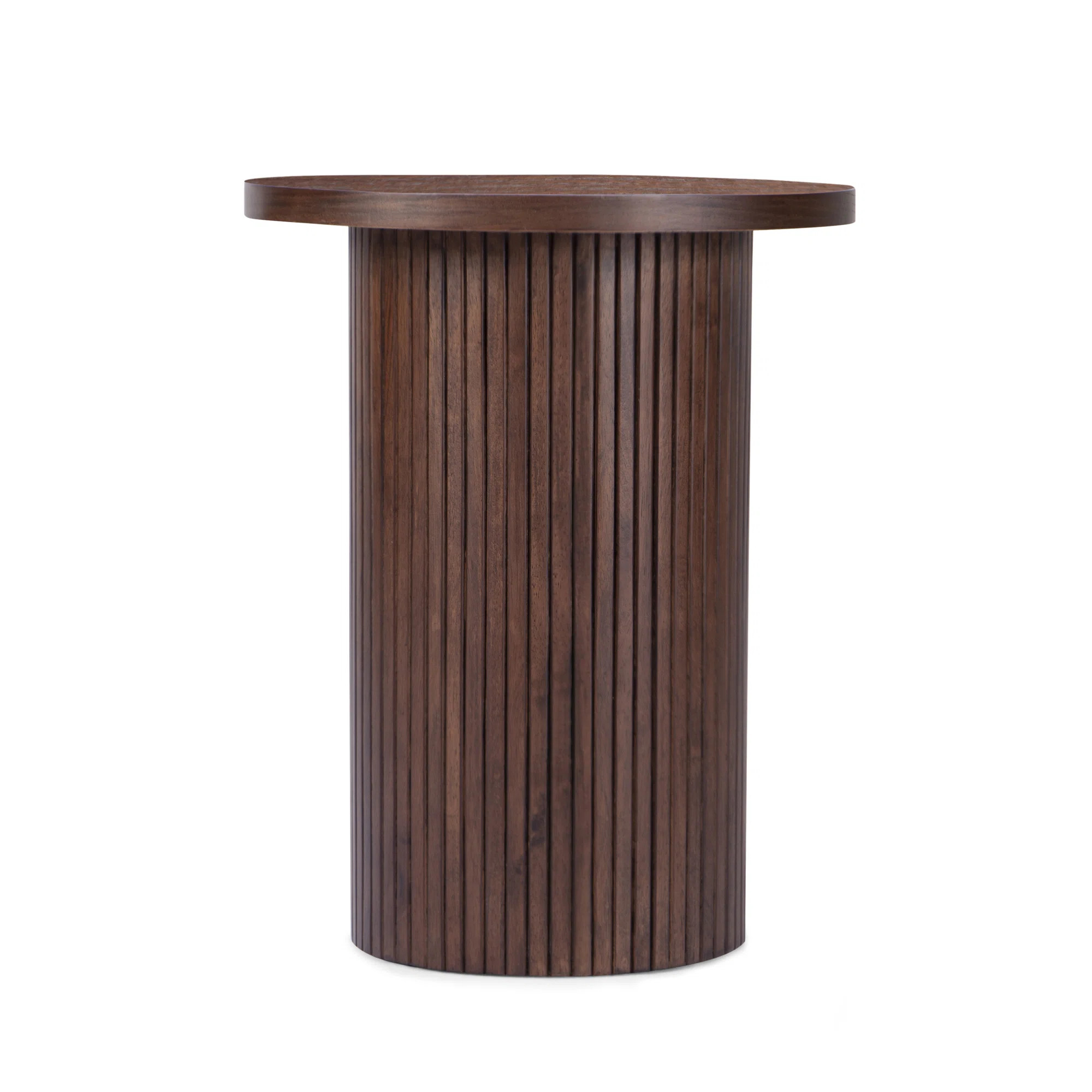 Serwon 22" Tall Pedestal Wood Round End Table | Wayfair North America