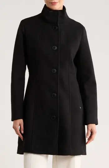 Calvin Klein Stand Collar Coat in Black at Nordstrom Rack, Size Large | Nordstrom Rack